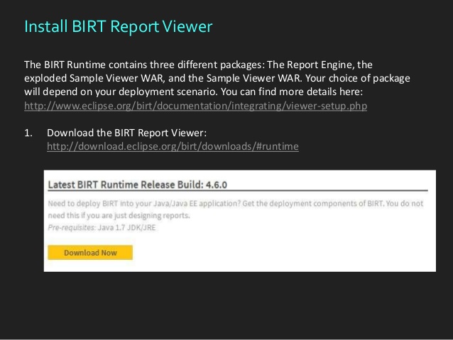 Eclipse Birt Runtime Install